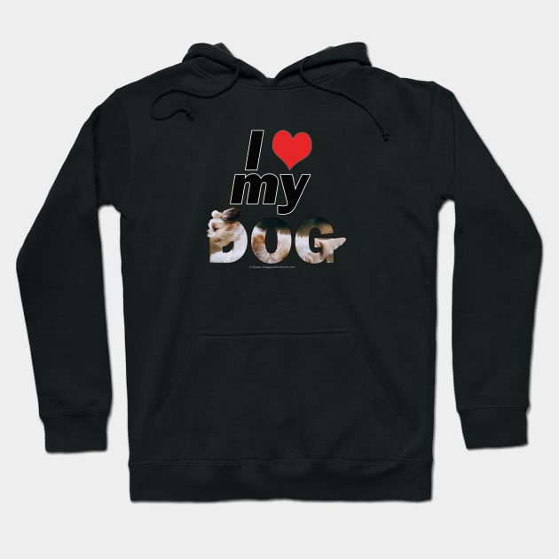 I love (heart) my dog - Havanese oil painting word art Hoodie by DawnDesignsWordArt